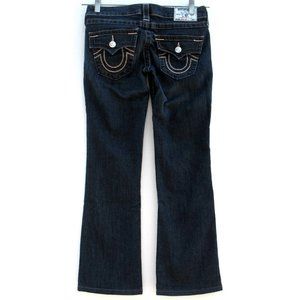 True Religion Boot Cut Dark Wash Flap Pocket Sz 26
